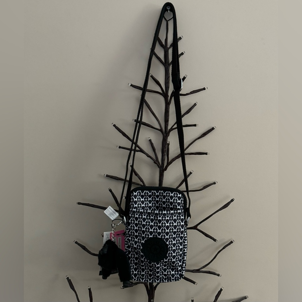 Brand new”Kipling”mini crossbody bag for women.Size-w5”x7”inc.Color-black/white